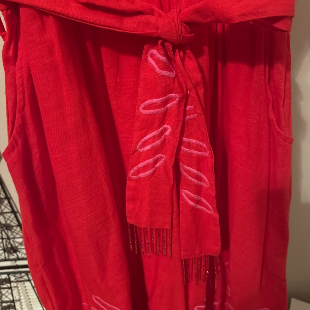 NWT Ciebon Eliza Embroidered A-Line Dress in Red Sz L - Picture 12 of 15